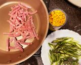 豆腐アスパラチーズのスプーンで食べる炒め作り方2写真