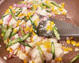 豆腐アスパラチーズのスプーンで食べる炒め作り方6写真