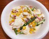 豆腐アスパラチーズのスプーンで食べる炒め作り方7写真