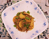 豚もも肉とタケノコと枝豆を焼肉のタレで！作り方2写真