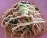 ハムと青梗菜のパスタ作り方4写真