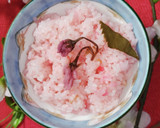 桜香る桜ごはん❀桜葉の塩漬けで炊きました作り方4写真
