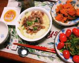 とろろ芋に豚肉の甘辛煮on作り方5写真