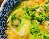鶏肉と豆苗のあまから玉子とじ作り方4写真