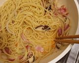 ベーコン＆椎茸のガーリックバジルパスタ作り方3写真