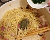 ベーコン＆椎茸のガーリックバジルパスタ作り方4写真