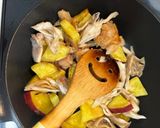 簡単　旬のさつまいもと鶏もも肉のバター甘酢炒め作り方6写真