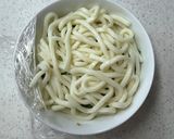 肉ニラきつねうどん作り方6写真