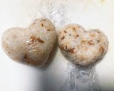 ハートの上にリボンをのせたお弁当作り方1写真