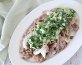 新玉ねぎでネギ塩レモンだれの豚肉炒め作り方6写真