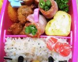 今日の時短簡単30分弁当（キティちゃん）作り方1写真