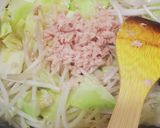 キャベツなもやしのたまごとじ丼作り方4写真