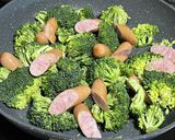 6分で🥦ブロッコリーとウインナーの蒸炒め作り方2写真