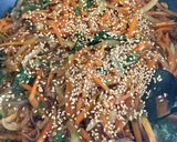 春菊と豚ひき肉の簡単チャプチェ作り方9写真