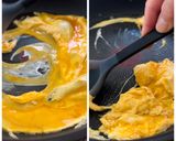 豚こま豆腐のニラ玉炒め作り方3写真
