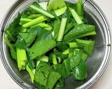 小松菜と豚肉のごま油炒め作り方1写真