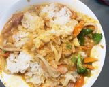 お一人様野菜たっぷりフルーツキムチ味炒飯作り方16写真