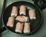 新玉ネギの肉巻き・巻いて焼くワンパン料理作り方3写真