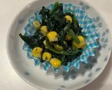 ほうれん草とコーンのバター醤油味作り方4写真