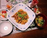 絹厚揚げと薩摩芋と舞茸の味噌汁作り方5写真