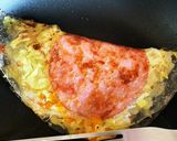 ライスペーパーでパリパリ簡単ハムエッグ作り方6写真