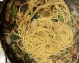 牛肉とほうれん草とエリンギのパスタ作り方16写真