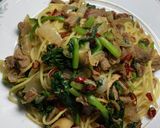 牛肉とほうれん草とエリンギのパスタ作り方17写真