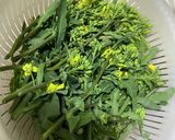 ばぁちゃんの菜の花ガーリック炒め作り方1写真