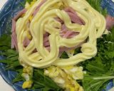 水菜とハムと卵のわさびマヨネーズ和え作り方9写真
