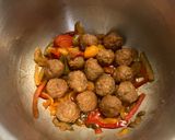 【冷凍肉団子パプリカの甘酢炒め】ホットクック調理作り方3写真