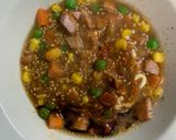 全てレンジ洋風梅オイ照り味炒飯弁当作り方5写真