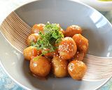 揚げた小芋の甘味噌がらめ♪作り方5写真