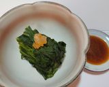 簡単！美味しい！♬春菊のお浸し辛子和え♬作り方3写真