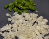豚こま肉とスナップえんどうの春色炒飯♡作り方1写真
