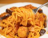 厚切り茄子とベーコンのトマトソースパスタ作り方13写真