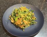 【男料理】子供と食べる豚肉豆苗入りニラ玉作り方7写真