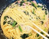 ベーコンとほうれん草のクリーム風パスタ作り方6写真