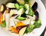 簡単きな粉油淋鶏味ツナ根菜茄子野菜炒め作り方12写真