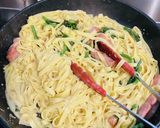 市販のソースで菜の花クリームパスタ作り方5写真