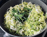 あ！美味しい。行者菜とリーキの卵とじ作り方1写真