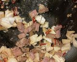 牛肉とエリンギほうれん草のニンニクパスタ作り方5写真