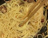 牛肉とエリンギほうれん草のニンニクパスタ作り方10写真
