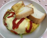 春キャベツとサツマイモ入りオムレツ作り方6写真