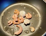 海老と帆立のカルボナーラ作り方1写真