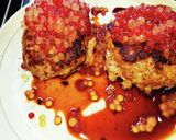 フルーツ人工イクラソース乗せハンバーグ作り方12写真