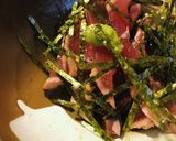カツオのたたきの細切り海苔ワサビ添え作り方1写真