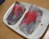 イチゴ大福風生春巻き作り方4写真
