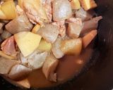 鶏肉こんにゃく大根タケノコの簡単な煮物作り方4写真