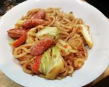 超簡単！焼きうどんにレトルトカレー！！作り方9写真