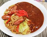 超簡単！焼きうどんにレトルトカレー！！作り方10写真